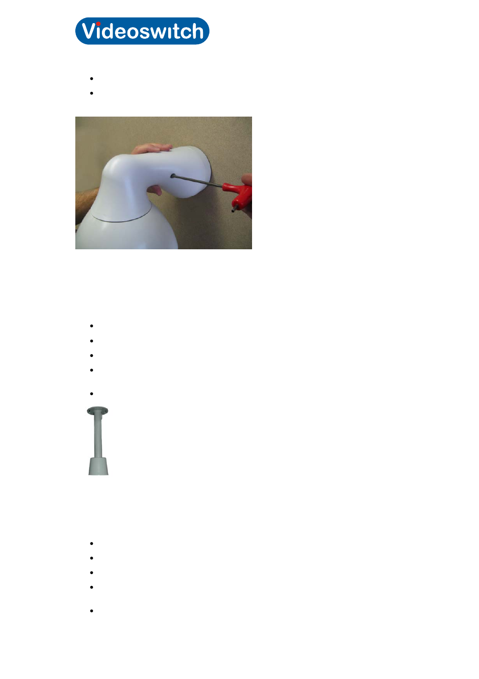 5 fitting the bracket cover, 2 vi-b4 pendant bracket, 3 vi-b4 swan-neck bracket | Fitting the bracket cover, Vi-b4 pendant bracket, Vi-b4 swan-neck bracket, Cmor dome | Videoswitch CMOR D3 Dome User Manual | Page 7 / 28