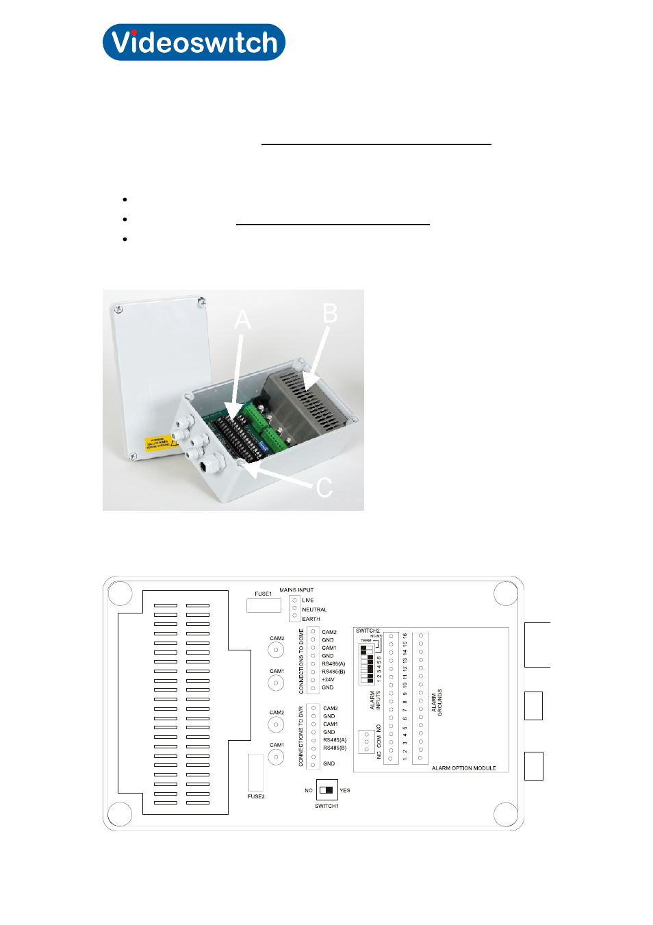 2 installing power supply, 1 fixing power supply to a wall, 2 power supply connections | Installing power supply, Fixing power supply to a wall, Power supply connections, Cmor dome | Videoswitch CMOR D3 Dome User Manual | Page 9 / 28