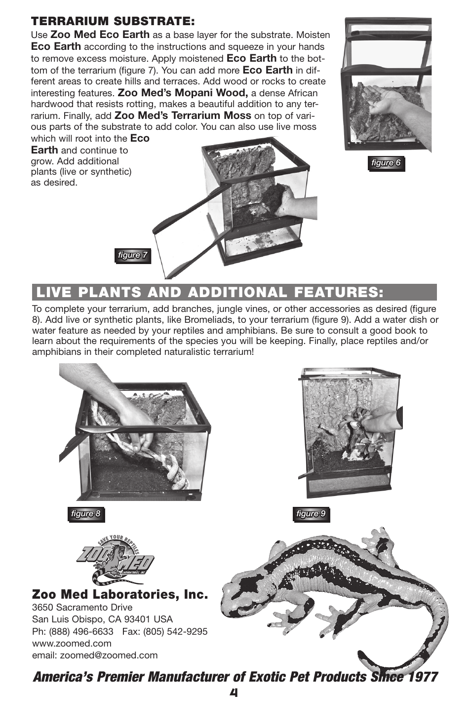 Zoo med laboratories, inc, Terrarium substrate | Zoo Med NT-1-4_Naturalistic_Terrariums User Manual | Page 4 / 4