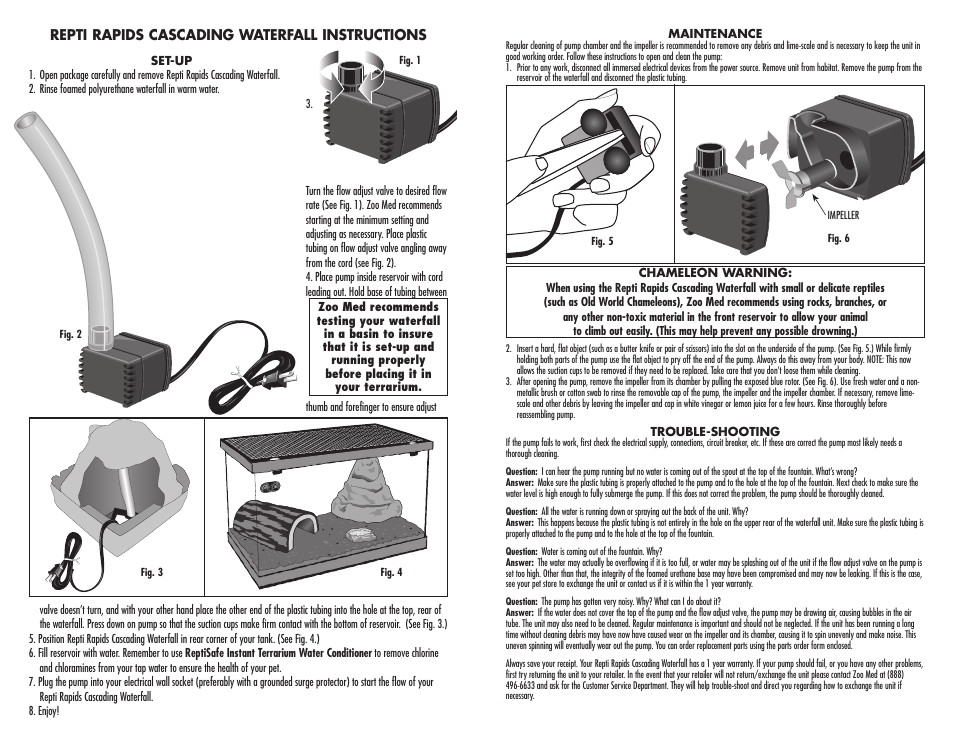 Zoo Med Repti Rapids LED Waterfall - Medium Rock User Manual | 2 pages