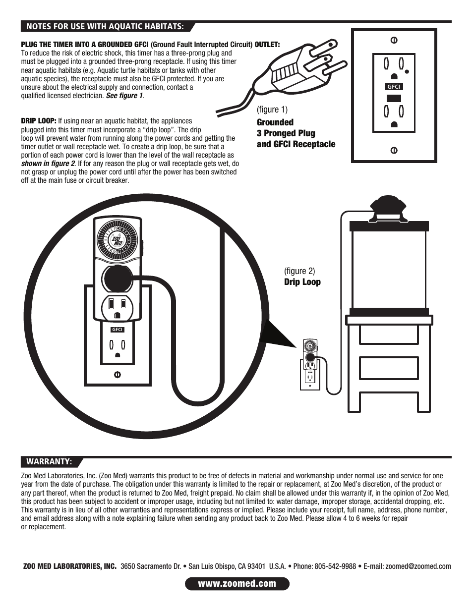 Zoo Med The ReptiCare Day & Night Timer User Manual | Page 2 / 2