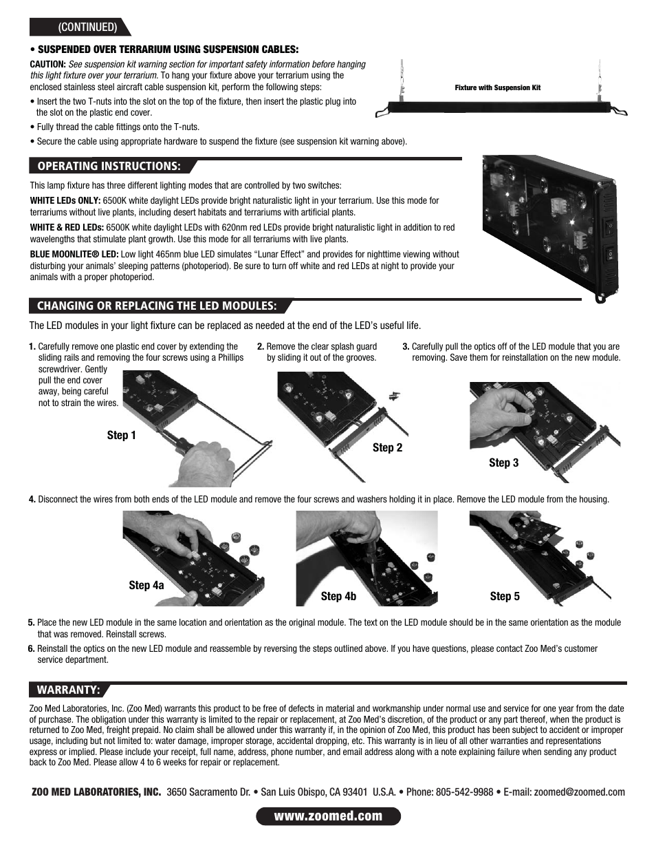 Zoo Med LF-80_ReptiSun User Manual | Page 2 / 2