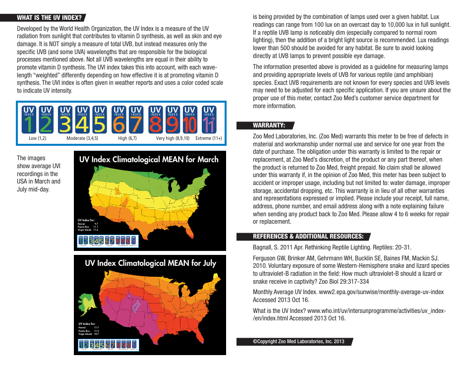 Zoo Med Digital UV Index Radiometer User Manual | Page 2 / 8