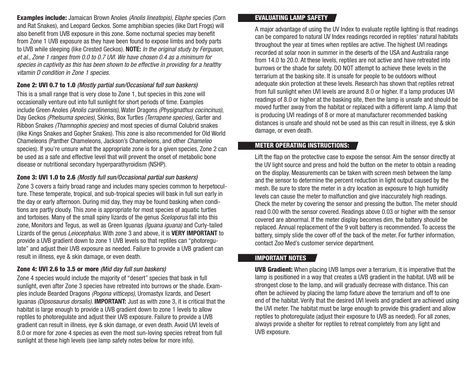 Zoo Med Digital UV Index Radiometer User Manual | Page 5 / 8