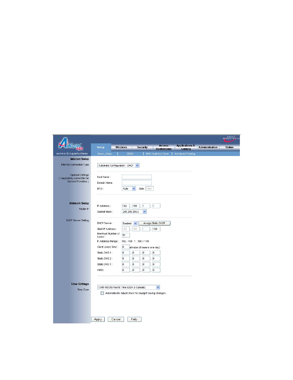 Web configuration utility | Airlink101 AR420W User Manual | Page 12 / 42