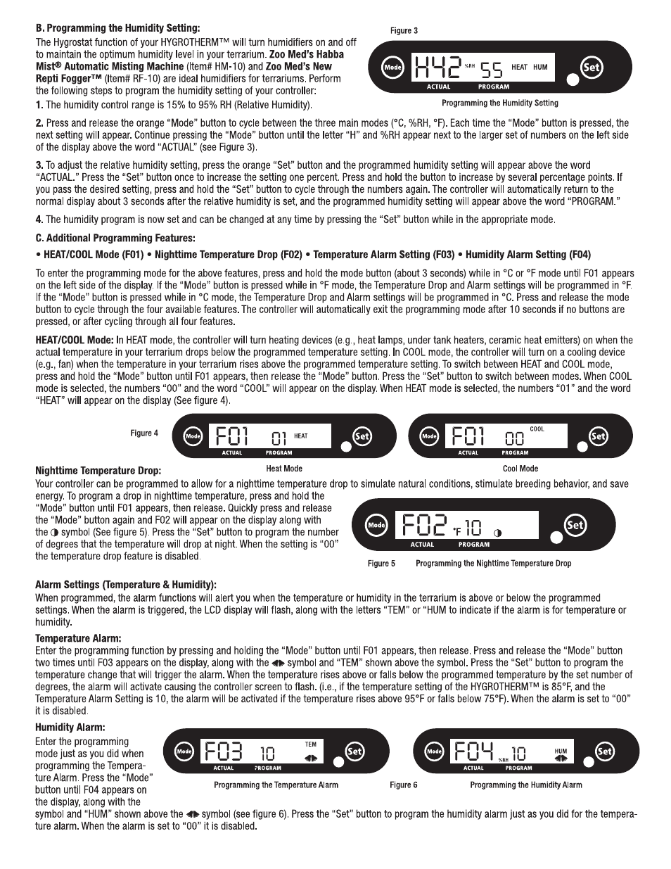 Zoo Med HygroTherm™ Humidity & Temperature Controller User Manual | Page 3 / 4