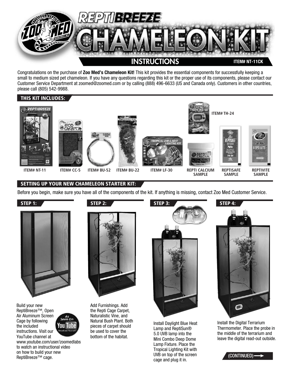 Zoo Med ReptiBreeze® Chameleon Kit User Manual | 2 pages