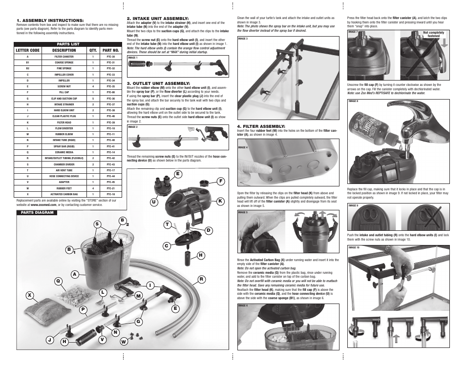 Zoo Med Turtle Clean™ 30 External Canister Filter User Manual | Page 2 / 2