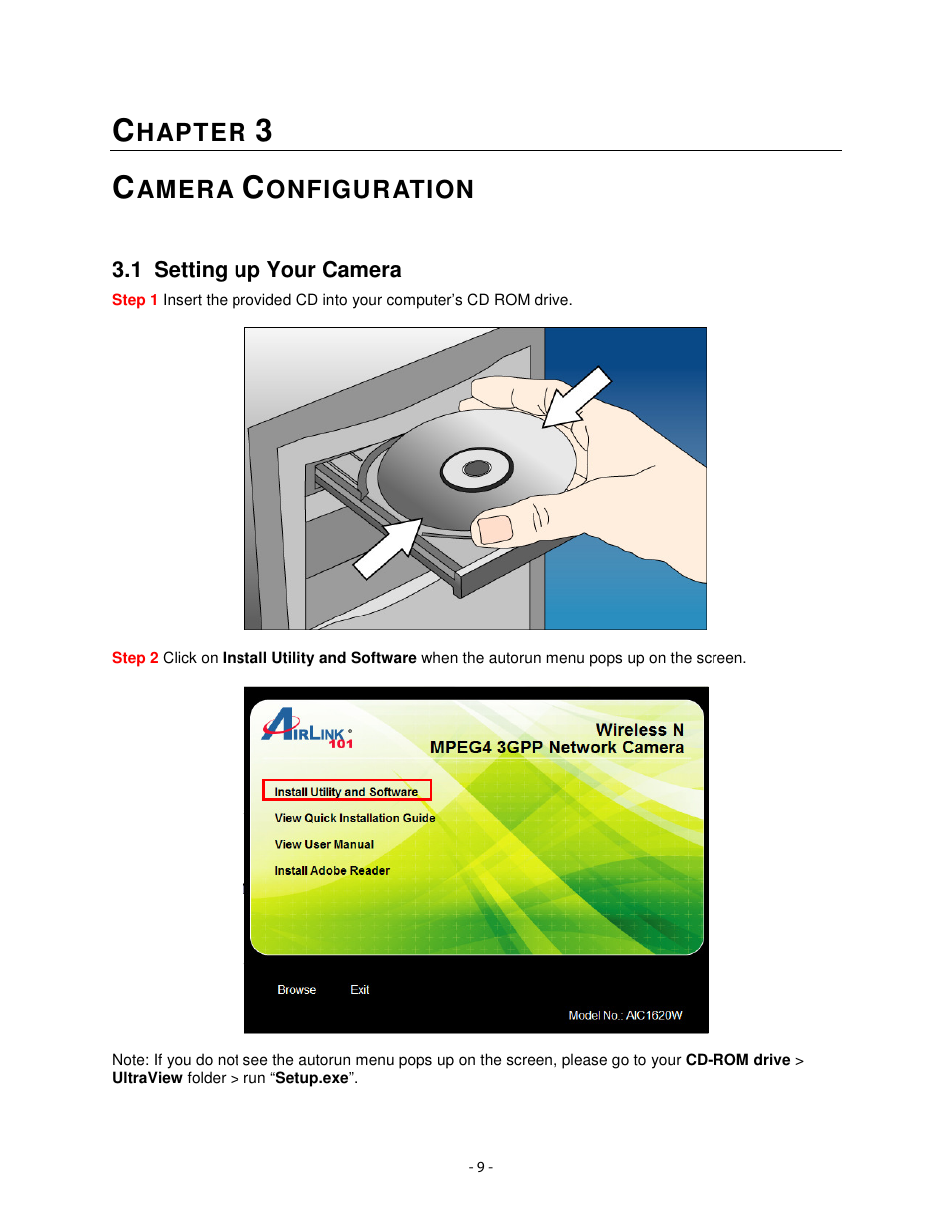 Hapter, Amera, Onfiguration | Airlink101 AIC1620W User Manual | Page 10 / 76