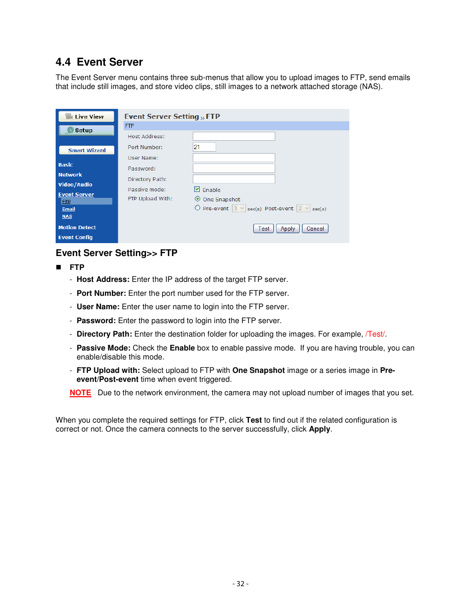 4 event server | Airlink101 AIC1620W User Manual | Page 33 / 76