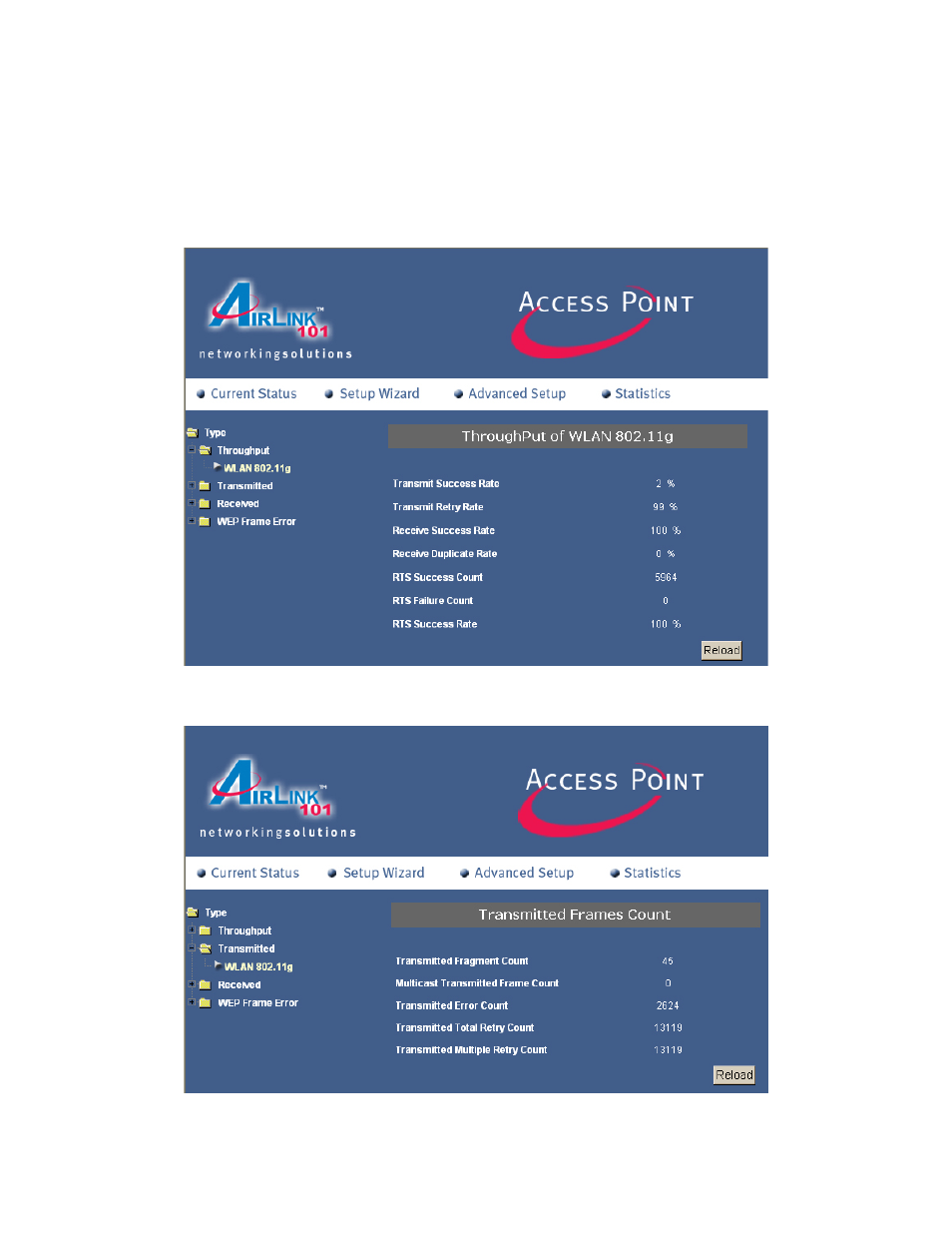 Statistics | Airlink101 AP411W User Manual | Page 26 / 32