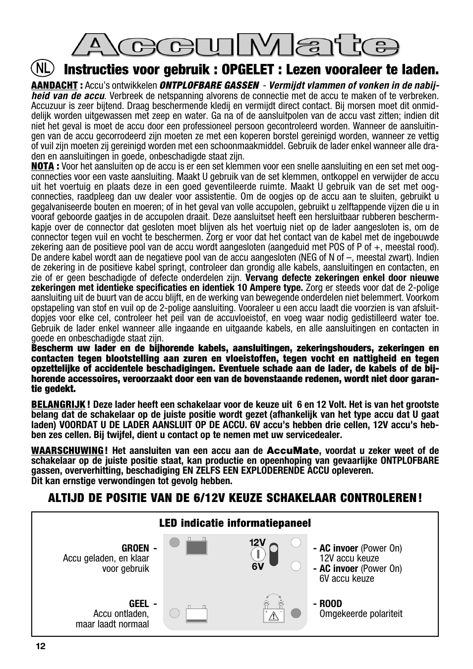 TecMate Accumate 6/12 User Manual | Page 12 / 24