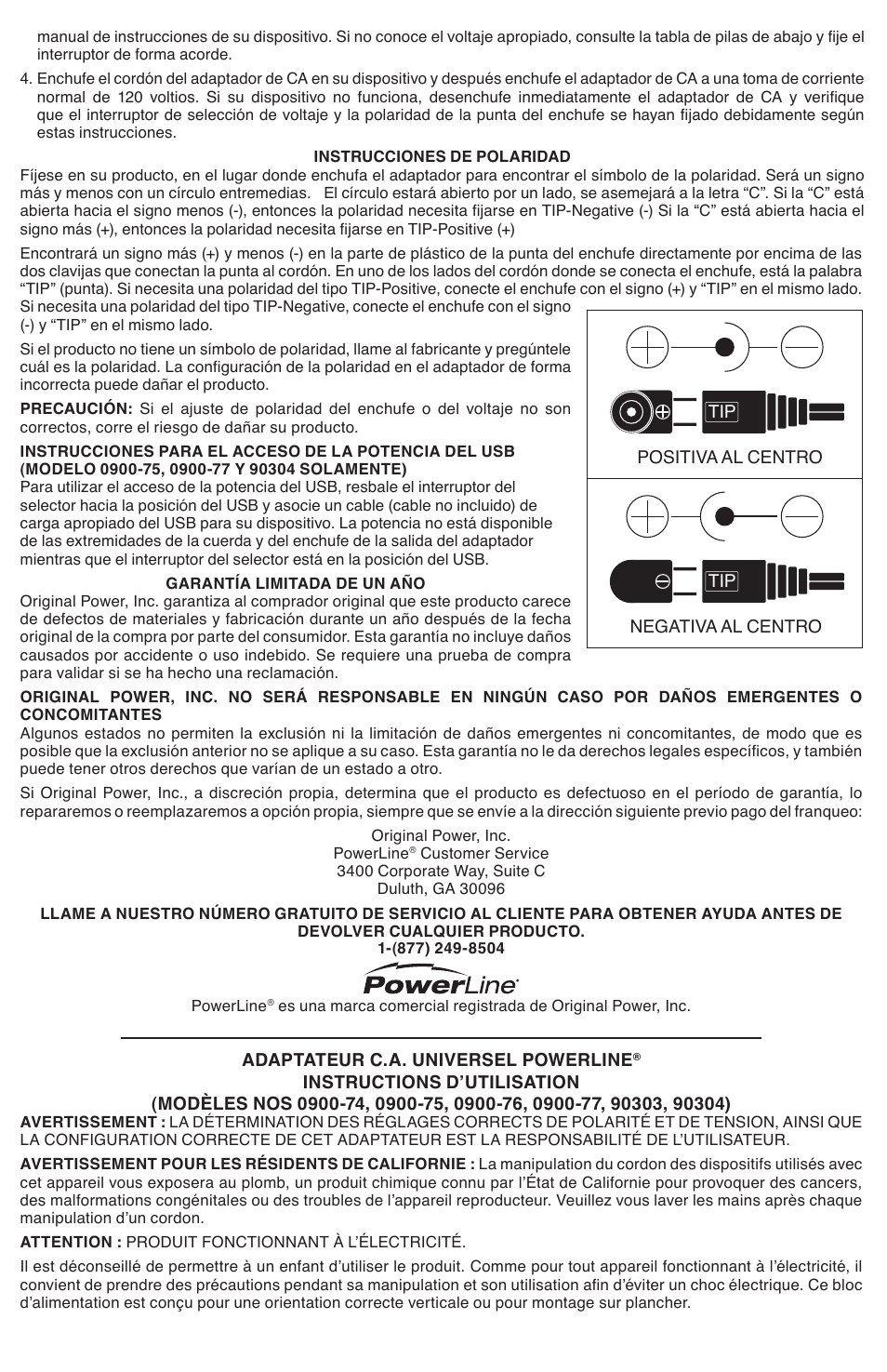 Powerline 1300 ma Universal Adapter User Manual | Page 3 / 4