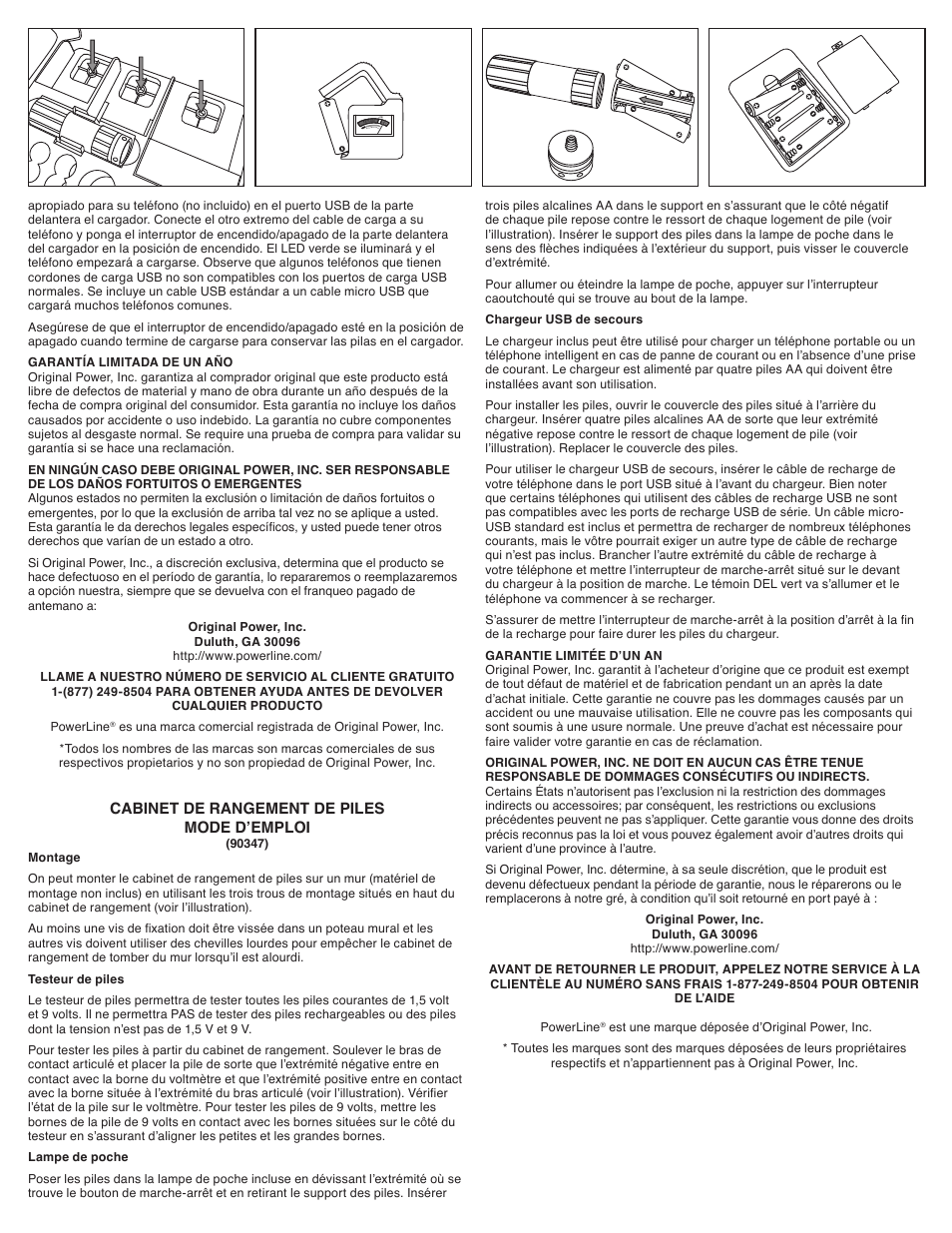 Cabinet de rangement de piles mode d’emploi | Powerline Battery Storage Center User Manual | Page 2 / 2