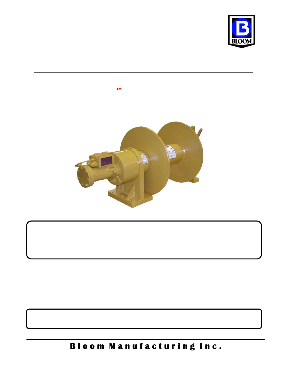 Bloom Manufacturing 2300HC Series User Manual | 8 pages