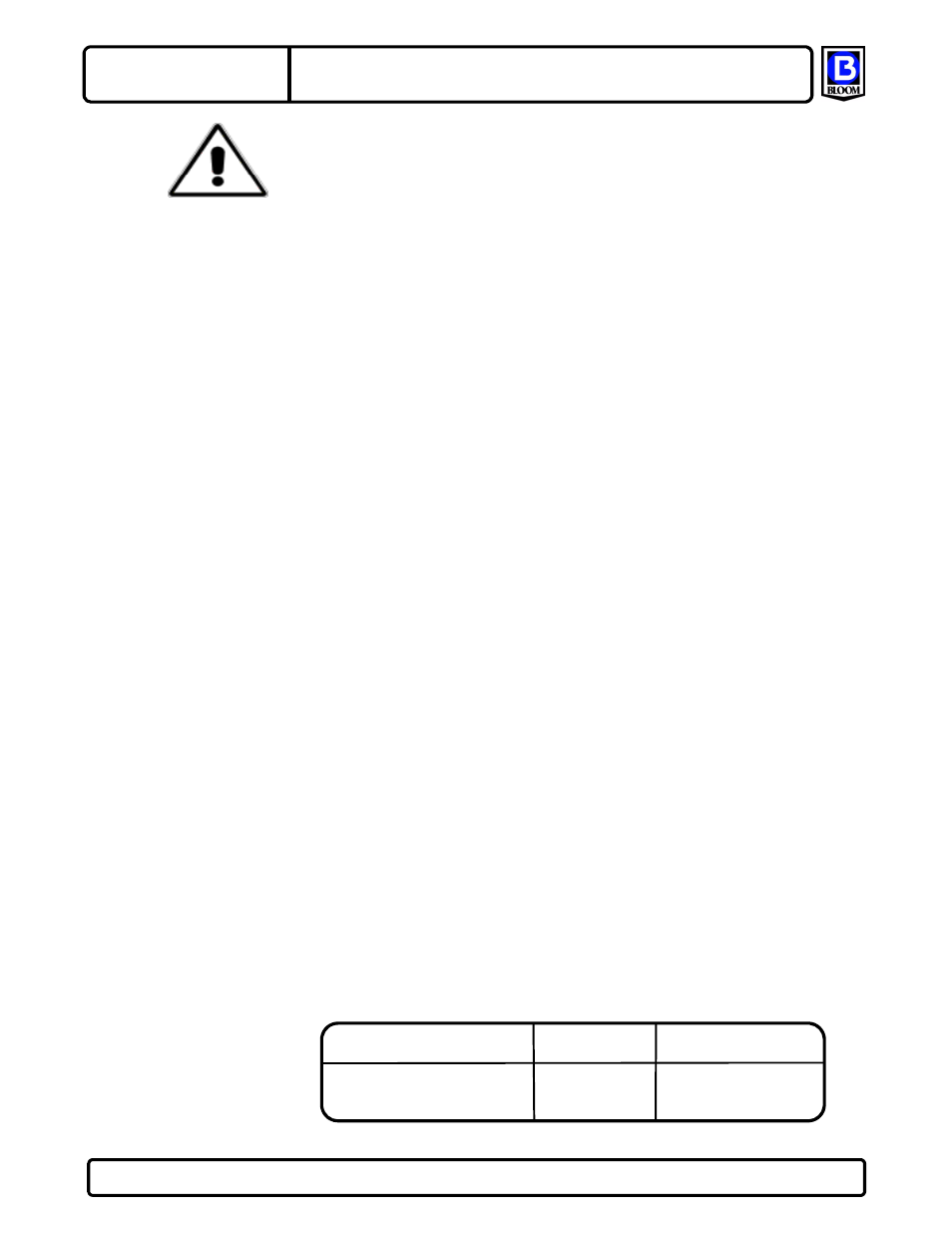 Oil capacity chart | Bloom Manufacturing 2300HC Series User Manual | Page 5 / 8