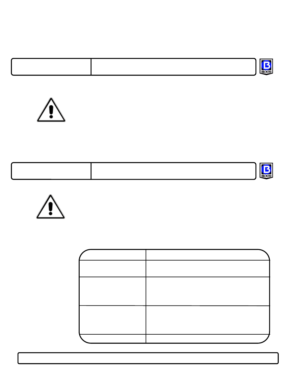 Hardware requirements, Caution | Bloom Manufacturing 1600C Series User Manual | Page 6 / 8