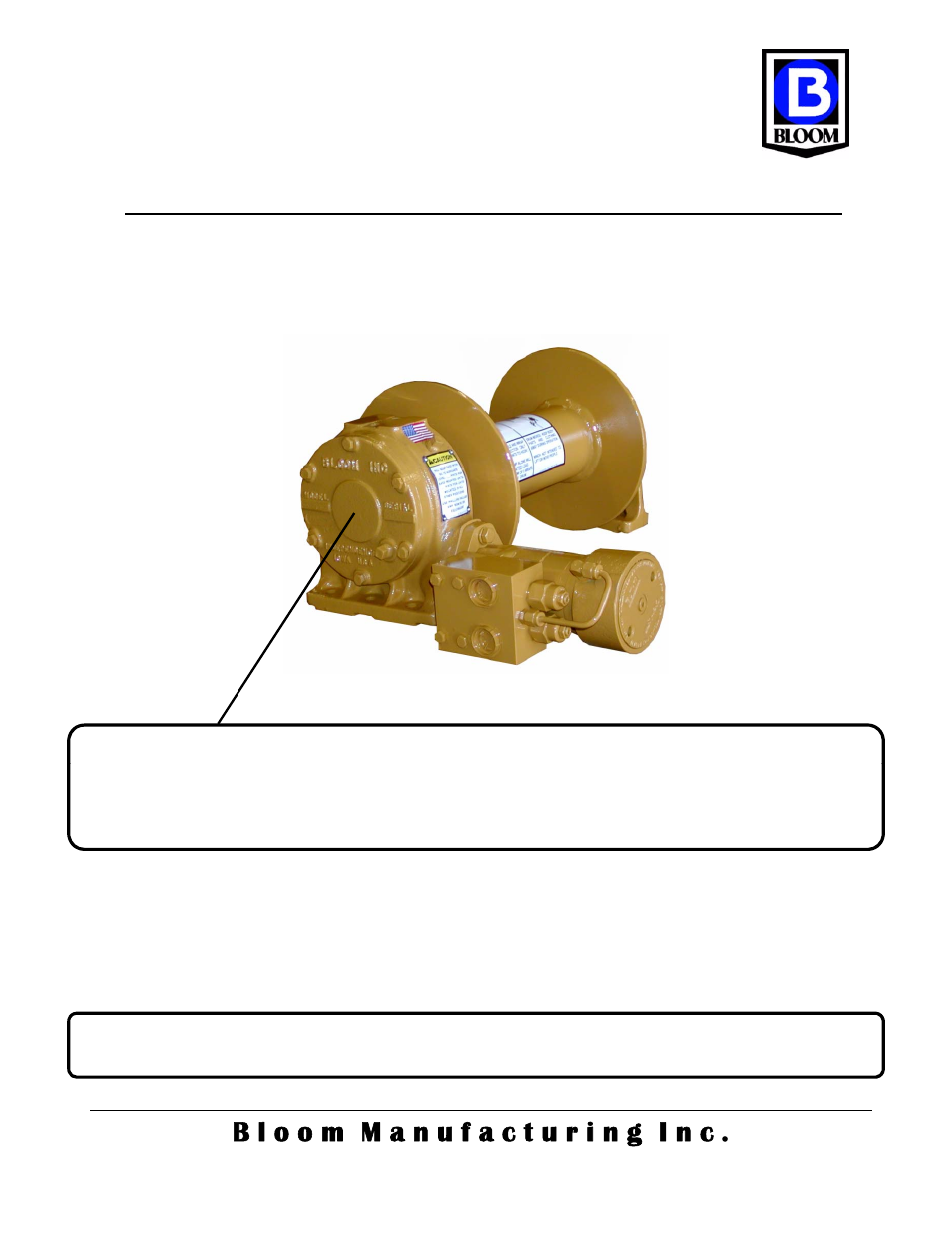 Bloom Manufacturing 1200HC Series User Manual | 8 pages