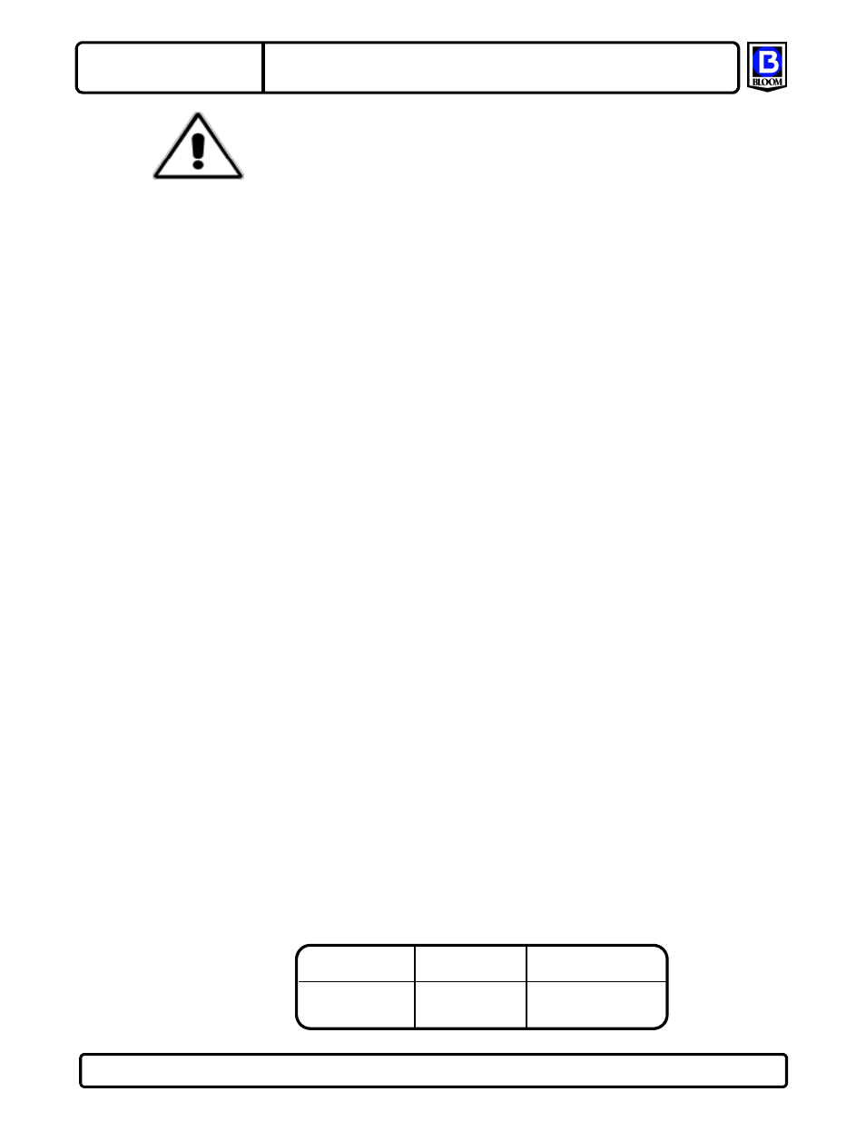Oil capacity chart | Bloom Manufacturing 2000WC Series User Manual | Page 5 / 8
