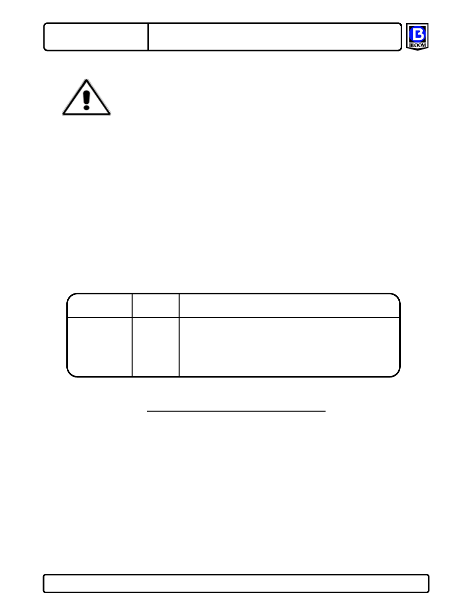 Drum capacity (feet) | Bloom Manufacturing 2000WC Series User Manual | Page 7 / 8