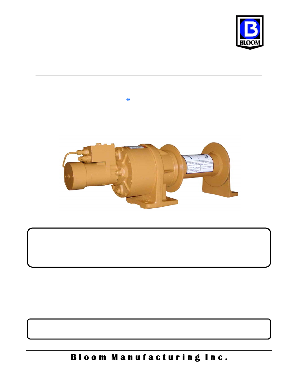 Bloom Manufacturing LS20W Series User Manual | 8 pages