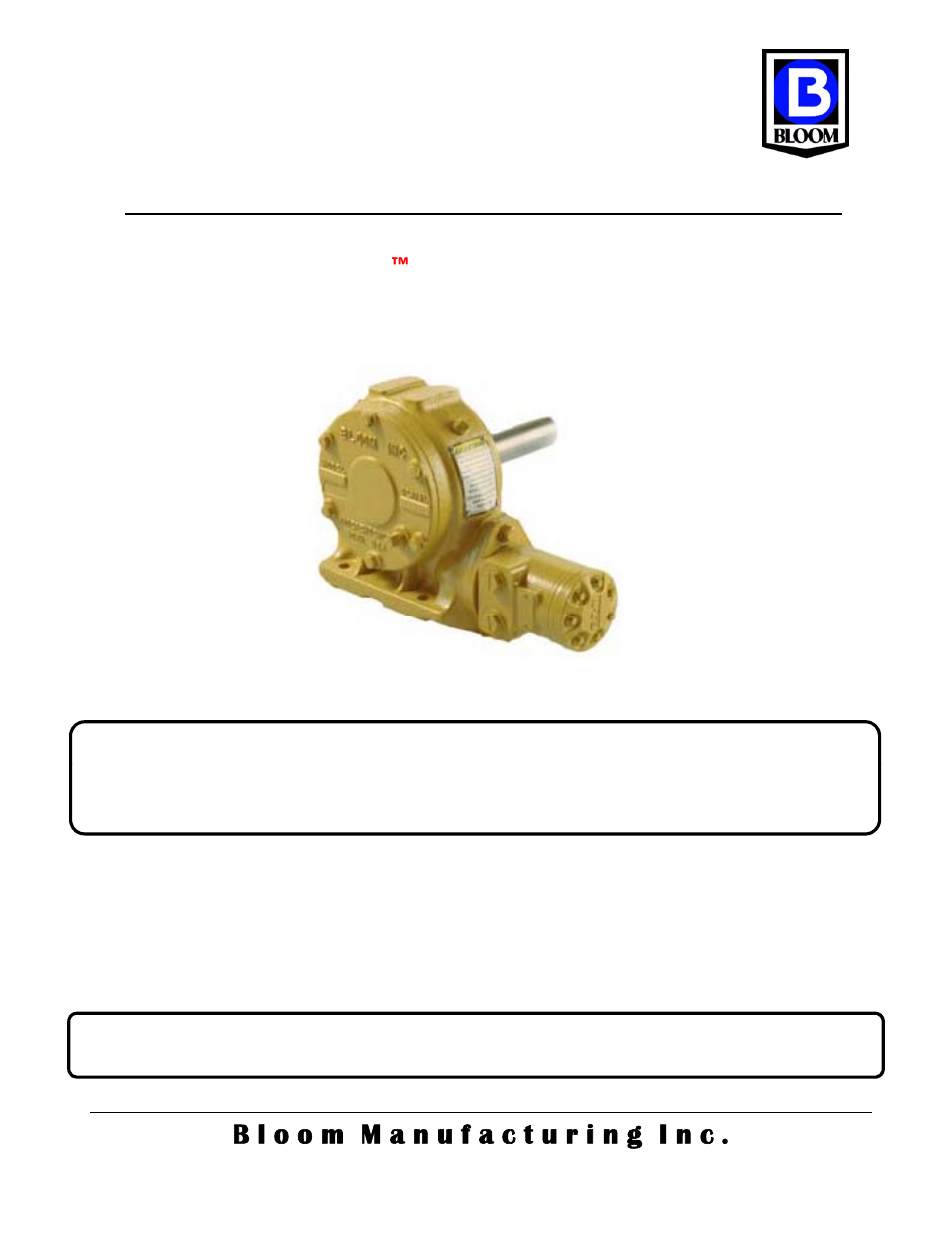 Bloom Manufacturing 1200W Series User Manual | 6 pages