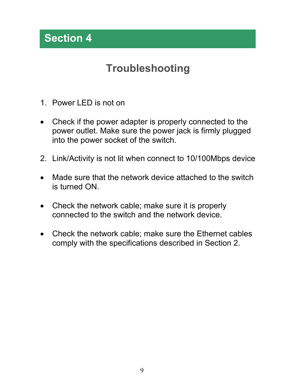 Troubleshooting | Airlink101 ASW324V2 User Manual | Page 10 / 13