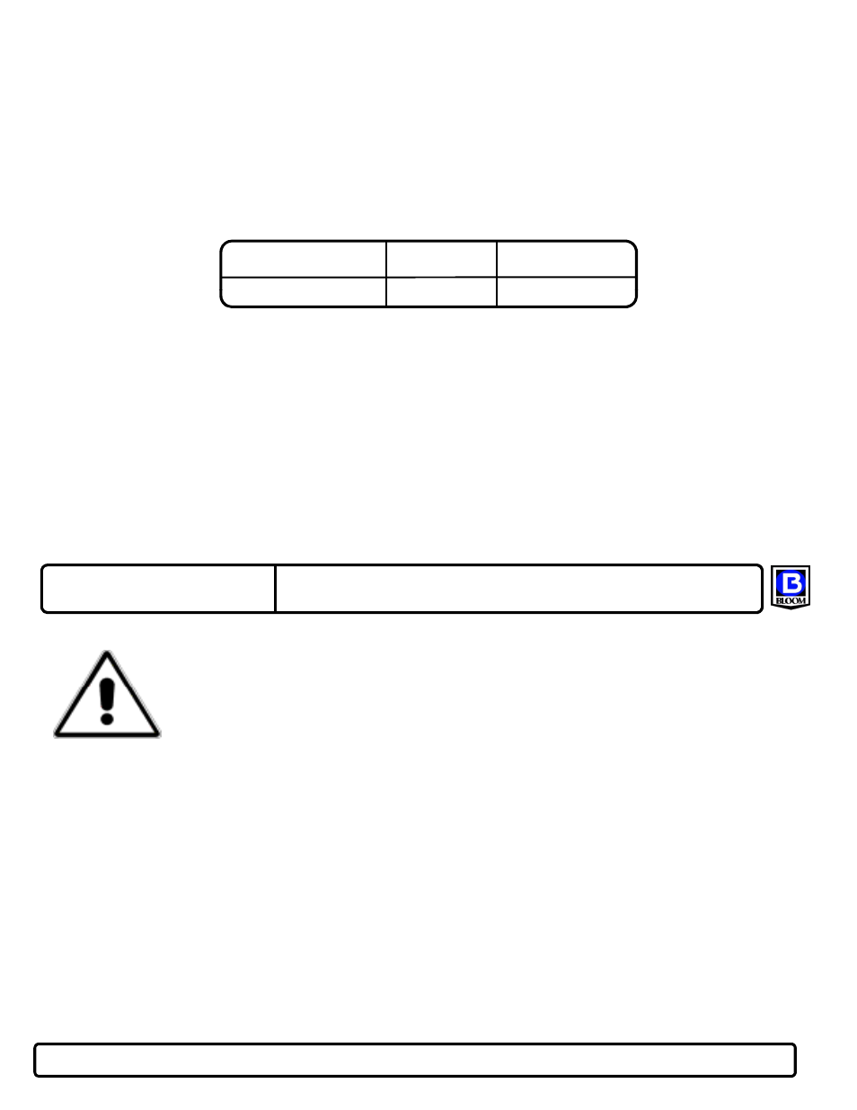 Caution, Oil capacity chart | Bloom Manufacturing 2000 Series User Manual | Page 5 / 6