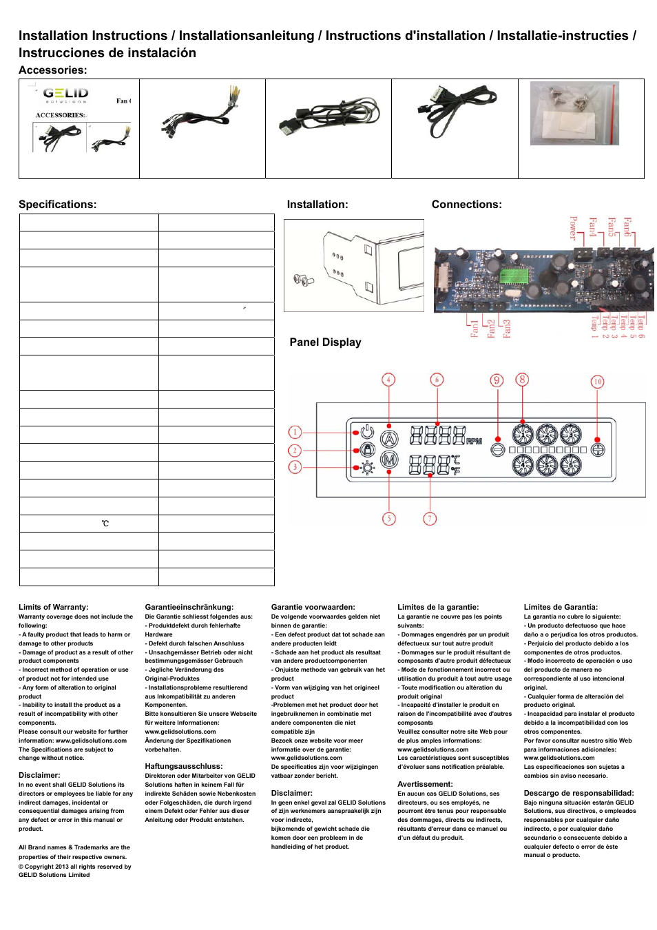 GELID SpeedTouch 6 User Manual | 2 pages