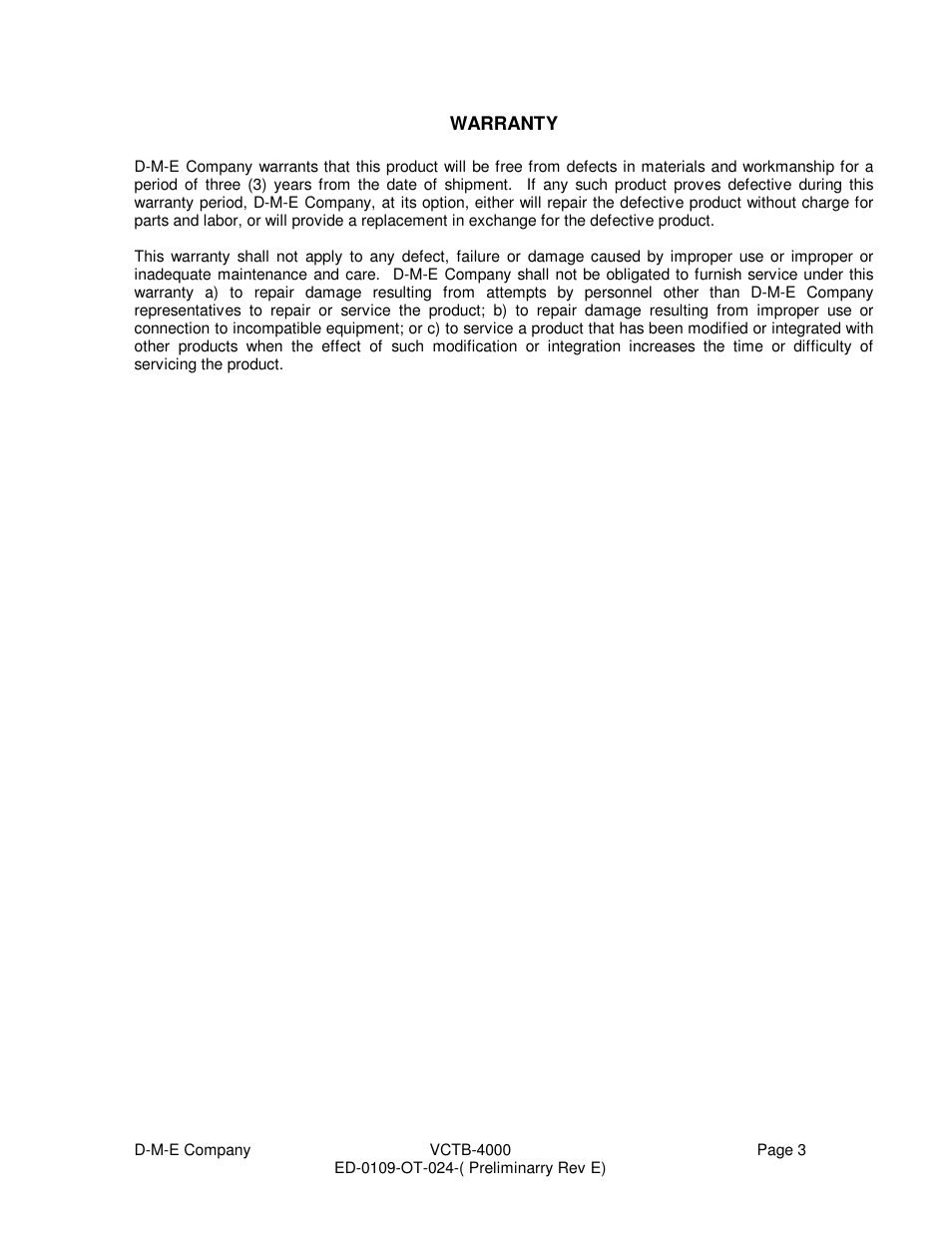 DME VCTB-4000 User Manual | Page 3 / 15