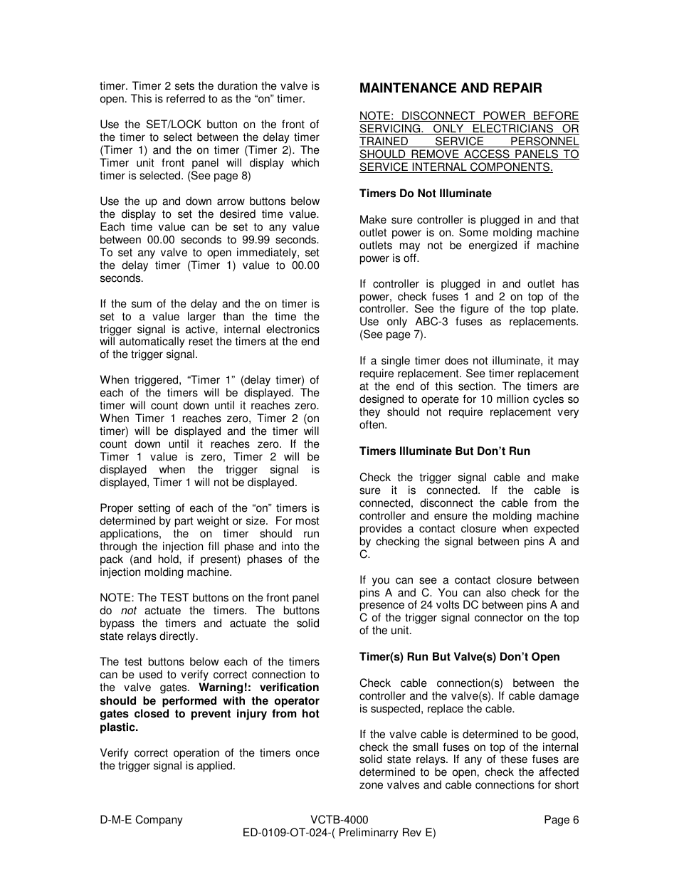 DME VCTB-4000 User Manual | Page 6 / 15