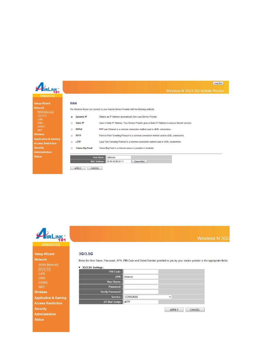 1 network | Airlink101 AR660W3G User Manual | Page 28 / 76