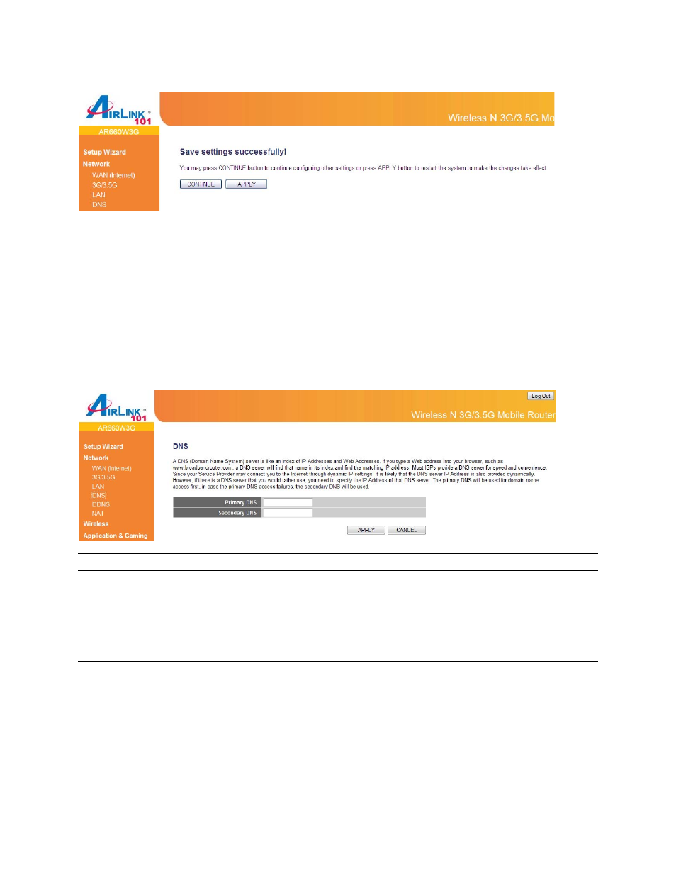 4 dns | Airlink101 AR660W3G User Manual | Page 32 / 76