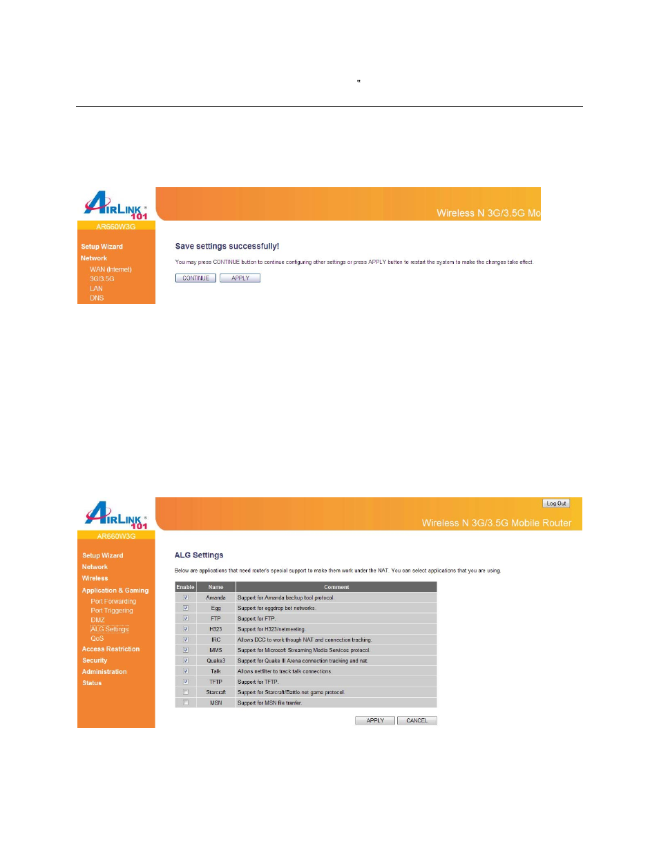 4 alg settings | Airlink101 AR660W3G User Manual | Page 52 / 76