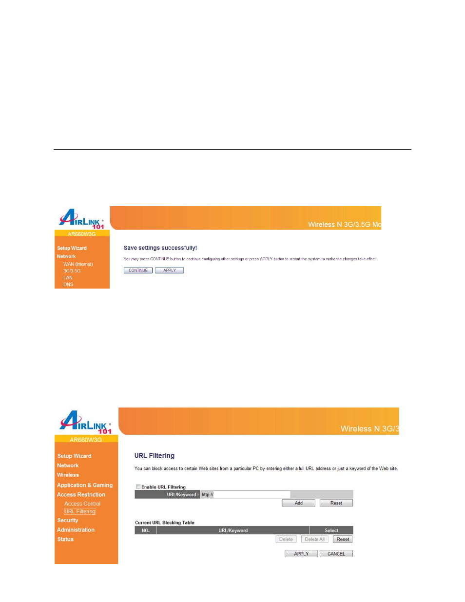 2 url filtering | Airlink101 AR660W3G User Manual | Page 61 / 76