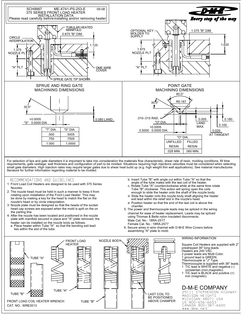 Me-x741-ps-253 - 2, D-m-e company | DME 375 Series Front Load Heater User Manual | Page 2 / 2