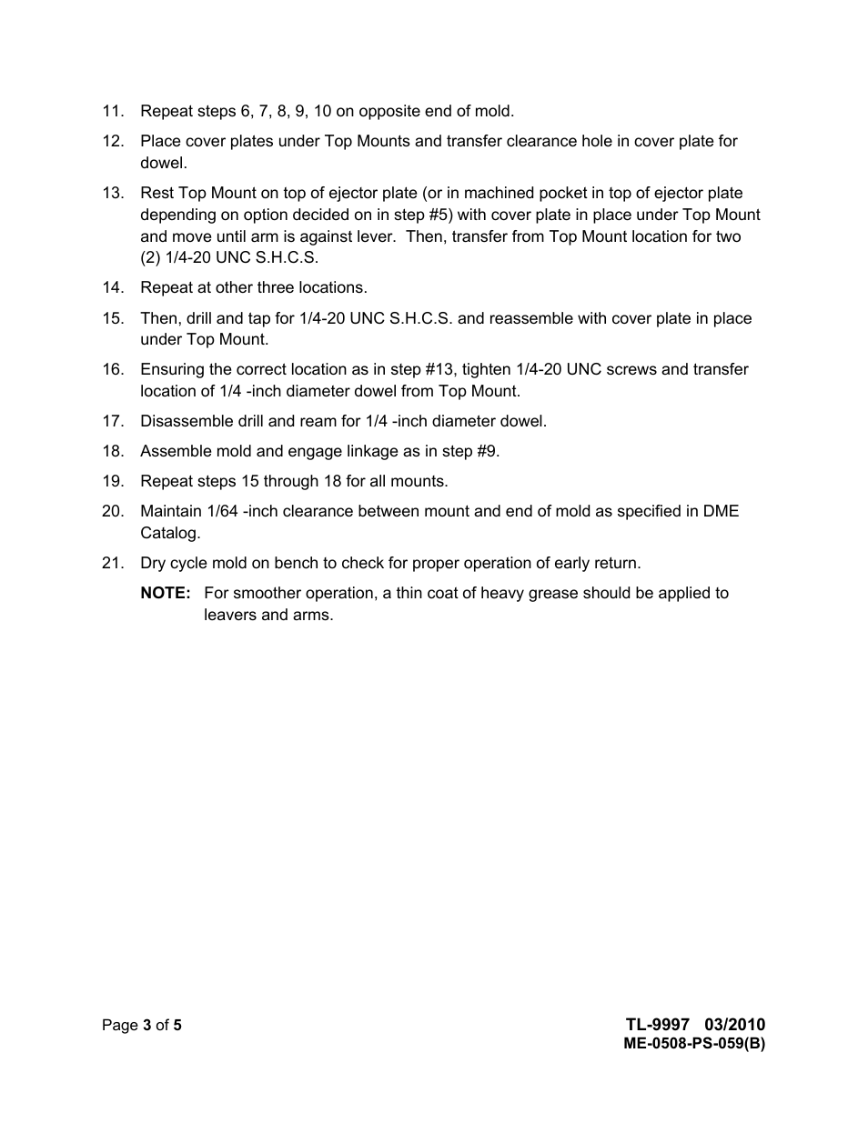 DME Toggle-Lok (Positive early ejector return) User Manual | Page 3 / 5