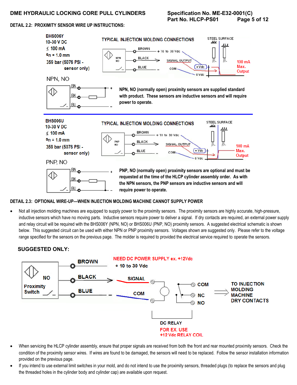 DME Hydraulic Locking Core Pull Cylinders User Manual | Page 5 / 12