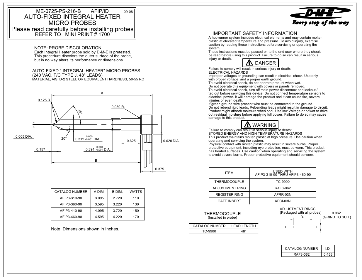 DME Auto-Fixed Integral Heater Micro User Manual | 2 pages