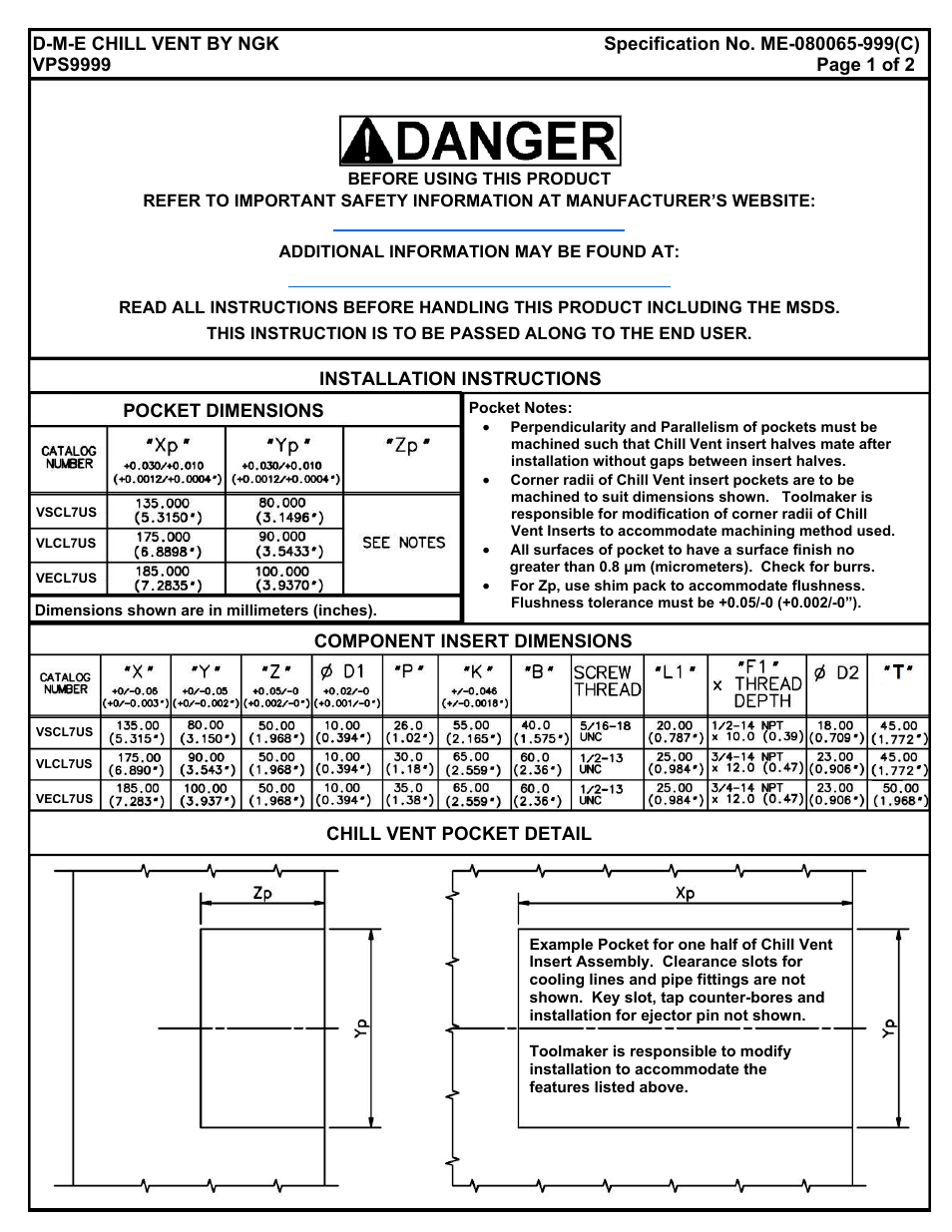 DME Chill Vents User Manual | 2 pages