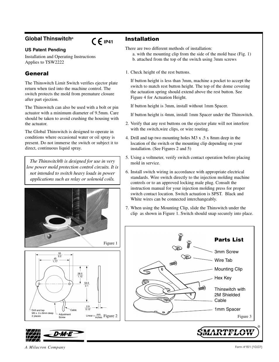 DME Global Thinswitch User Manual | 2 pages