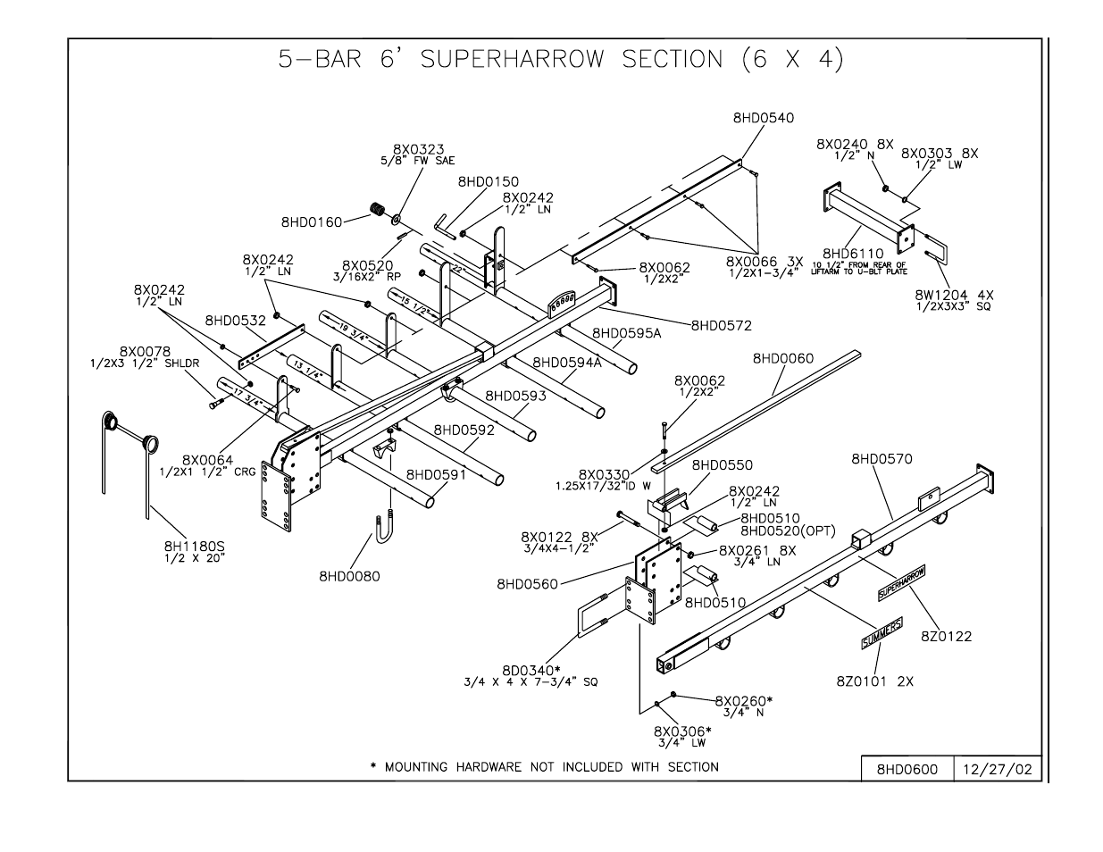 Spring loaded tine angle | Summers 3-Rank Superweeder User Manual | Page 24 / 85