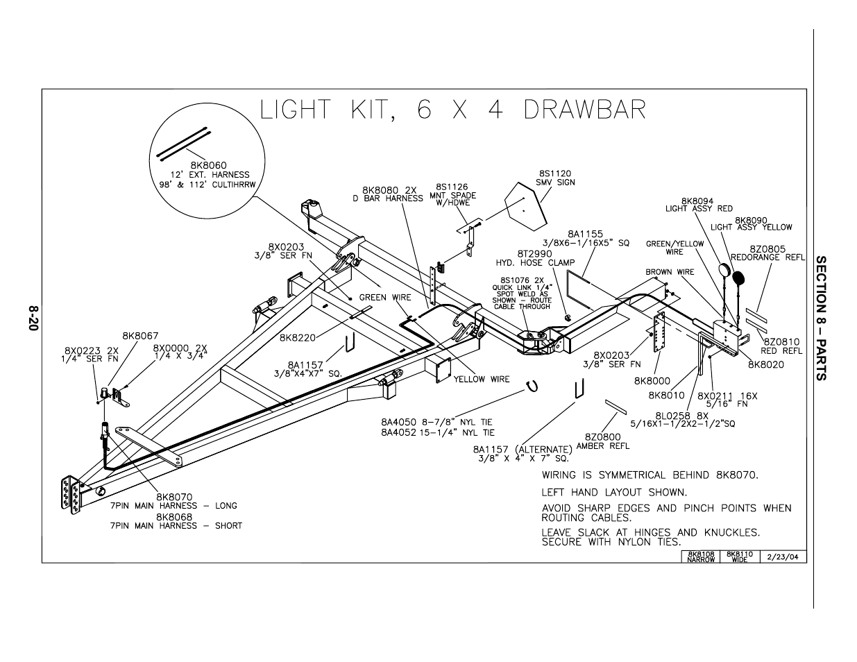 Light kit, Light kit -20 | Summers 3-Rank Superweeder User Manual | Page 70 / 85