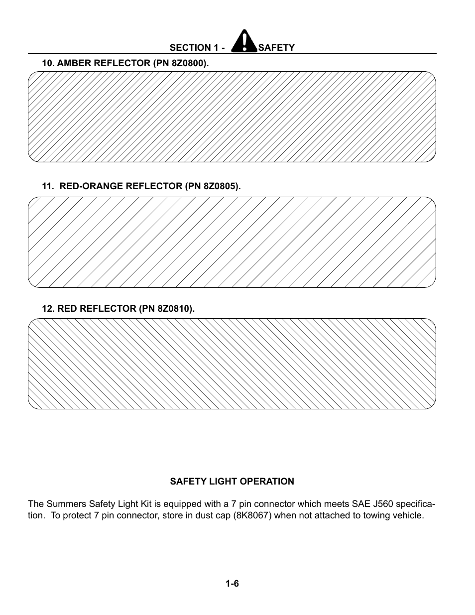 Safety light operation | Summers 4-Rank Superweeder User Manual | Page 10 / 120