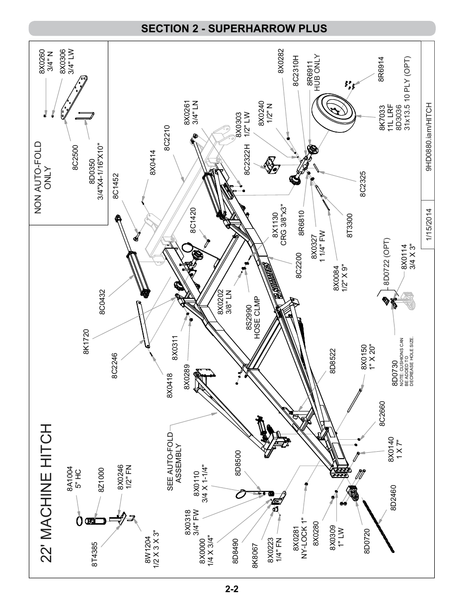 Hitch assembly | Summers 4-Rank Superweeder User Manual | Page 14 / 120