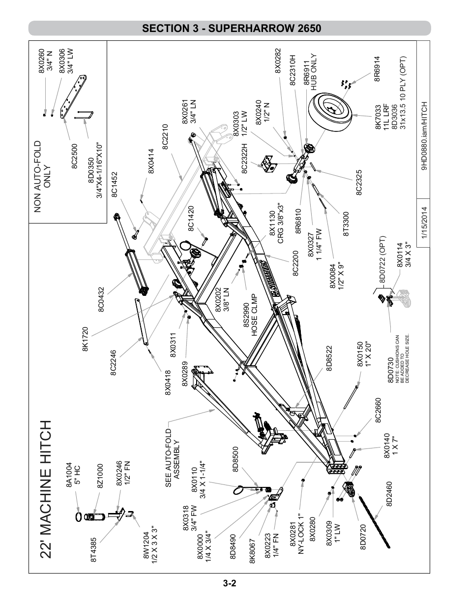 Hitch assembly | Summers 4-Rank Superweeder User Manual | Page 46 / 120