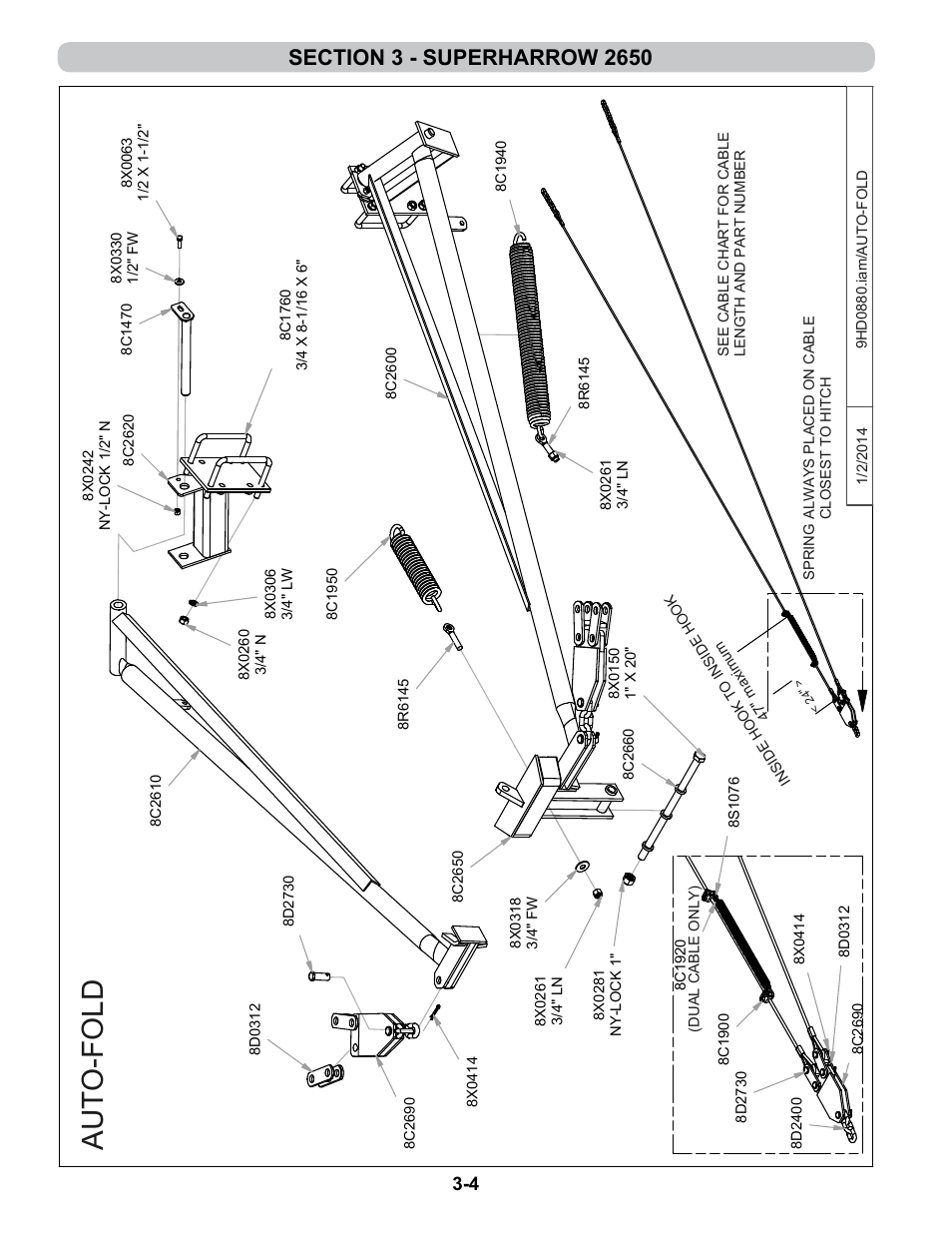 Auto-fold assembly, Au to -fo ld | Summers 4-Rank Superweeder User Manual | Page 48 / 120