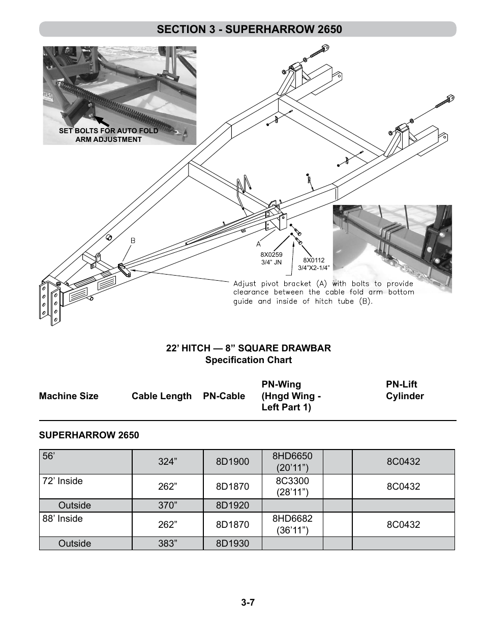 Drawbar specifications | Summers 4-Rank Superweeder User Manual | Page 51 / 120