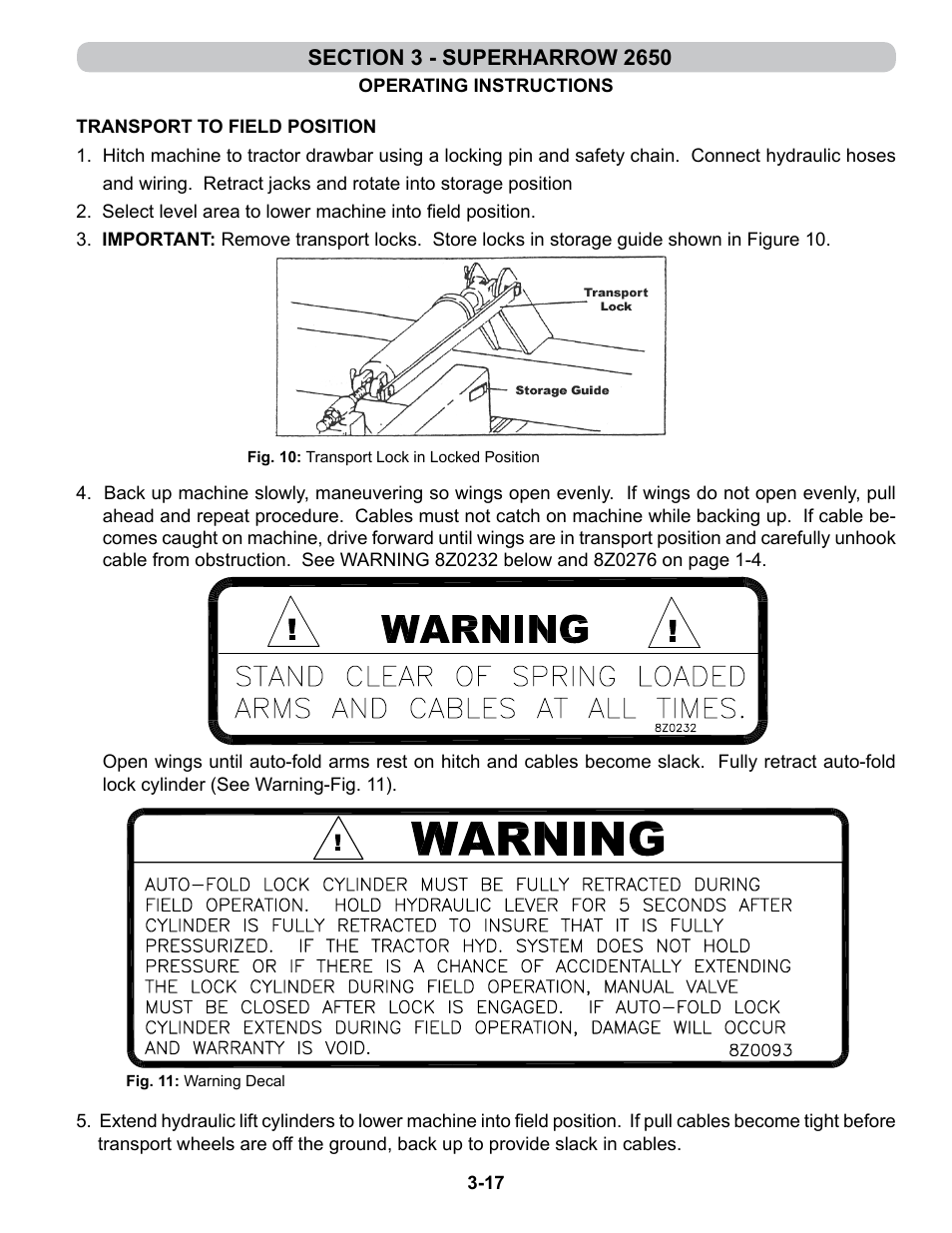 Operating instructions, Operating instructions -17 - 3-20 | Summers 4-Rank Superweeder User Manual | Page 61 / 120