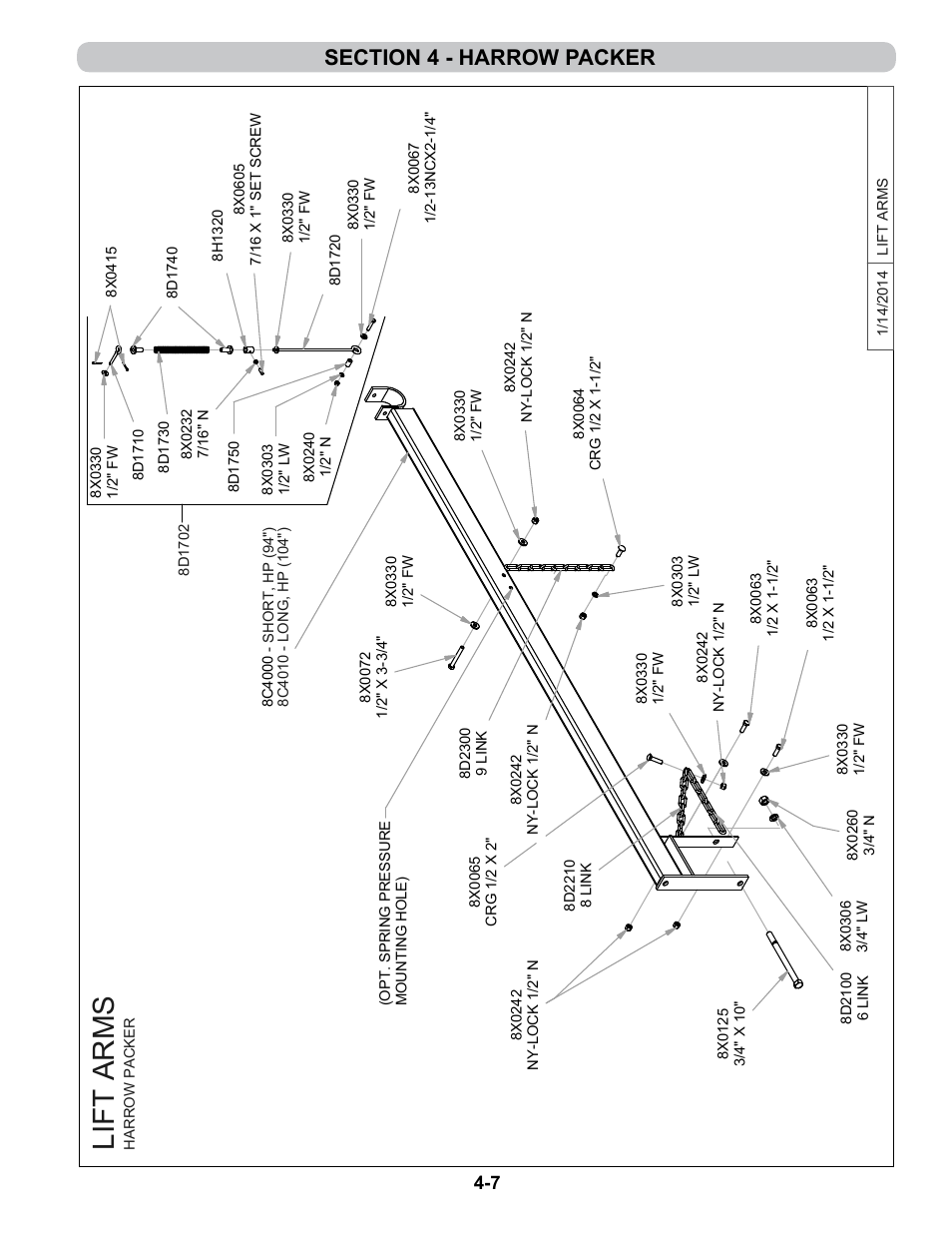 Lift arms | Summers 4-Rank Superweeder User Manual | Page 73 / 120